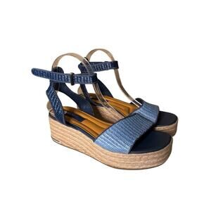 Franco Sarto NEW Women's Tiffany2 Espadrille Wedge Sandals Blue 8.5 Platform